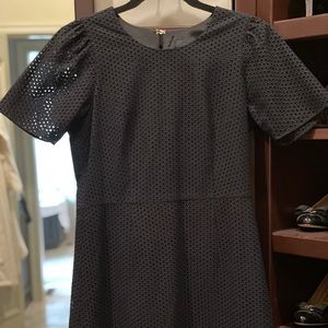 J Crew black eyelet cotton dress